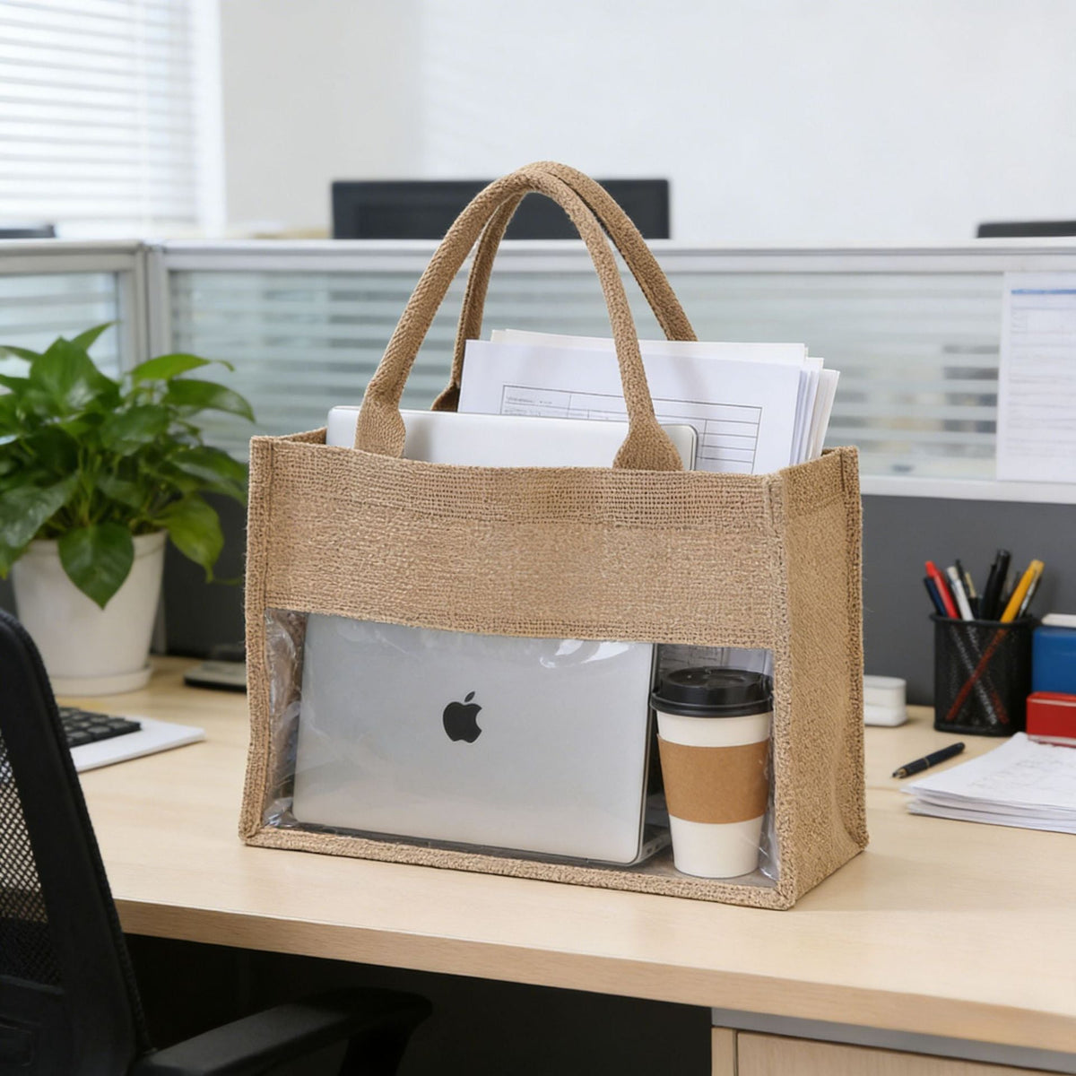 Siopsrl | Shopping bag made of natural jute with mesh design Siopsrl