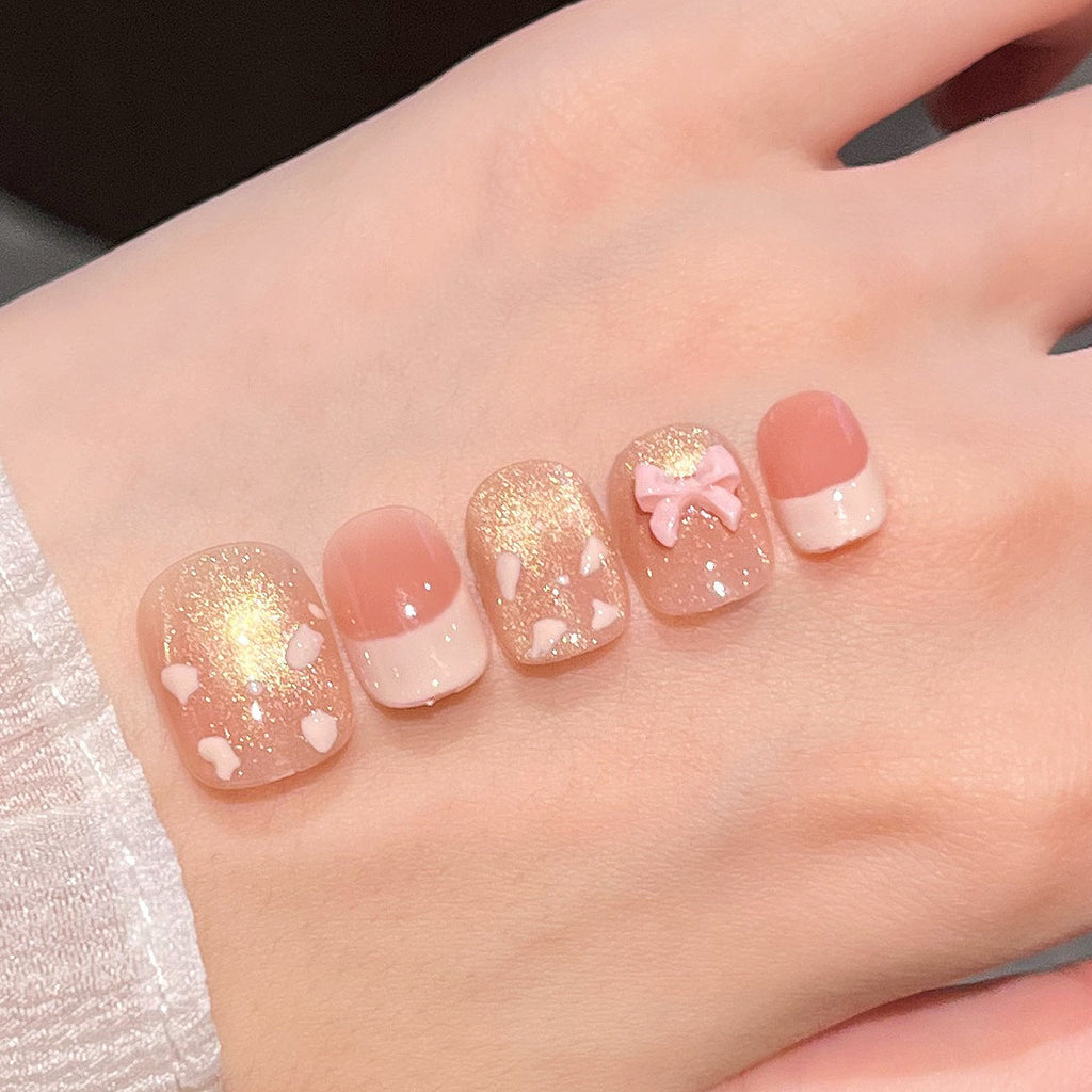 Siopsrl | Decorative Press-On Nails with Gem Accents Siopsrl