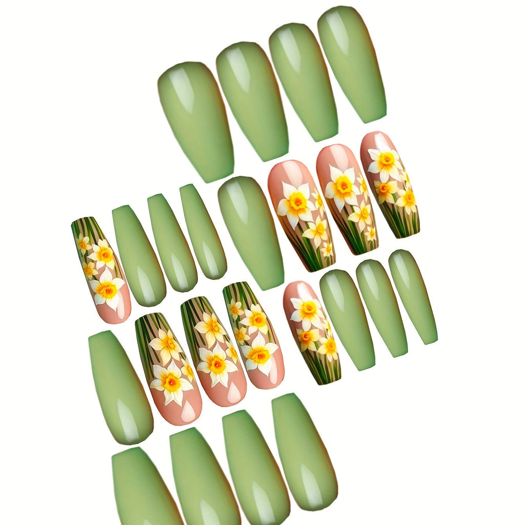 Siopsrl | Floral Daffodil Press-On Nail Art Siopsrl