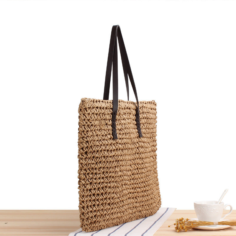 Siopsrl | Timeless wicker tote bag with leather handles Siopsrl