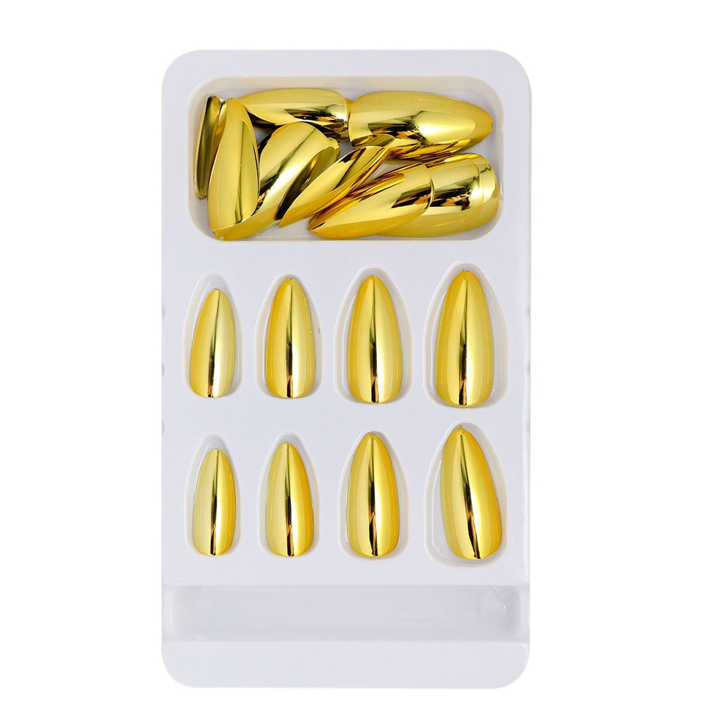 Siopsrl | Glossy Metallic Almond-Shaped Press-On Nails Siopsrl