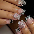 Siopsrl | Artistic 3D Nail Tips with Pearl and Bow Accents Siopsrl
