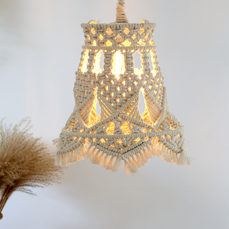 Macrame Hanging Light Fixture Siopsrl