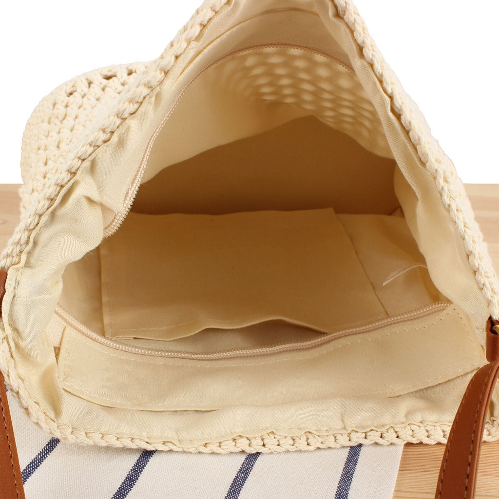 Siopsrl | Handbag made of hand-knotted natural material with leather accents Siopsrl
