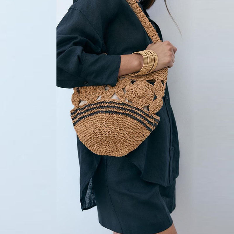 Siopsrl | Crocheted Shoulder Bag with Floral Design Siopsrl