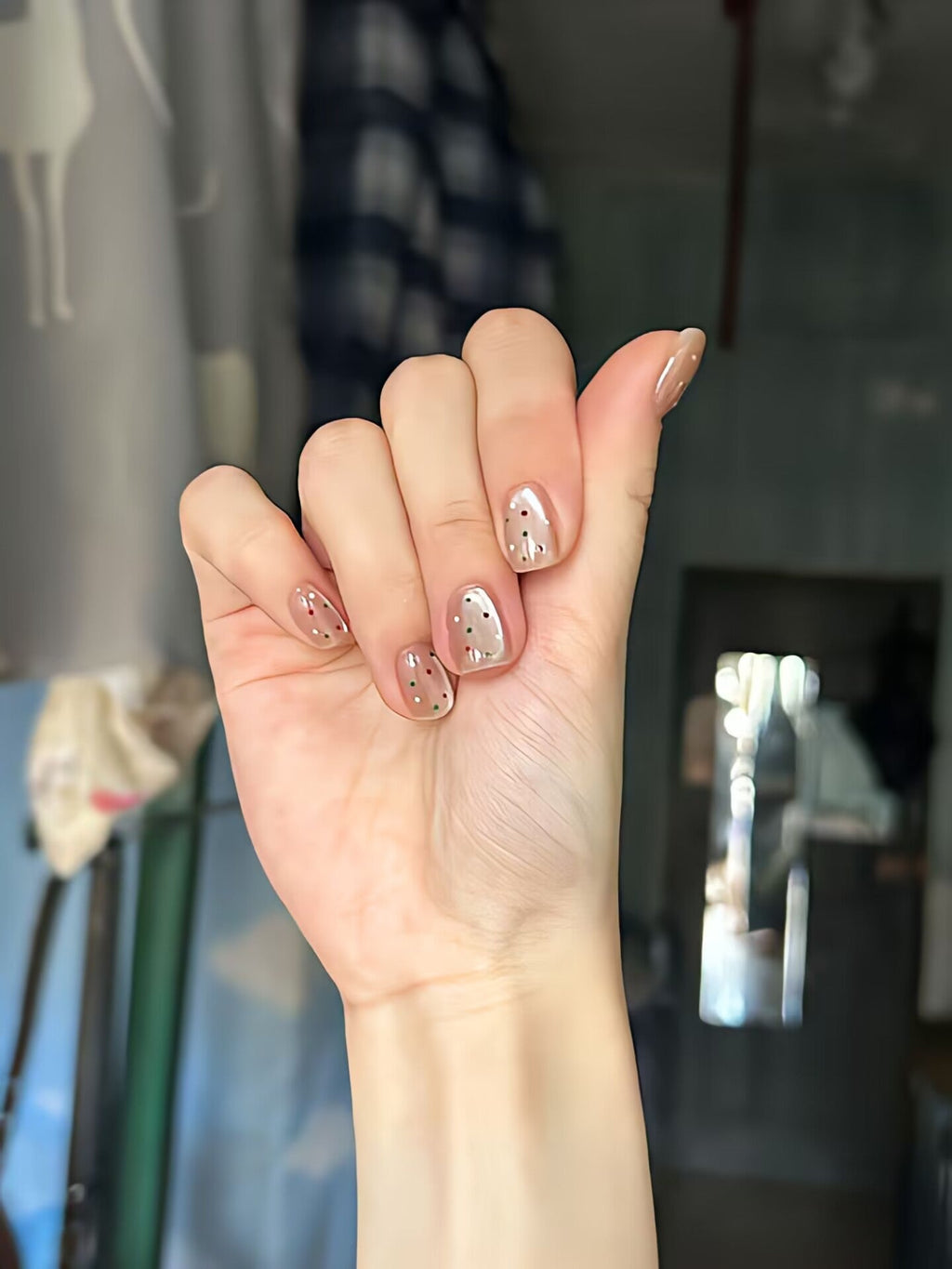 Siopsrl | Trendy artificial nails with glitter effects Siopsrl