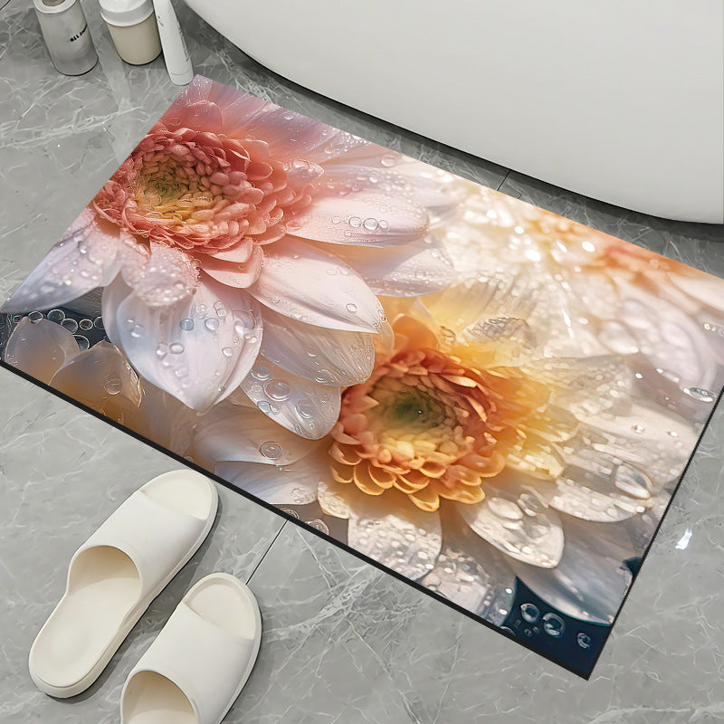 Siopsrl | Floral Pattern Non-Slip Bath Mat Siopsrl