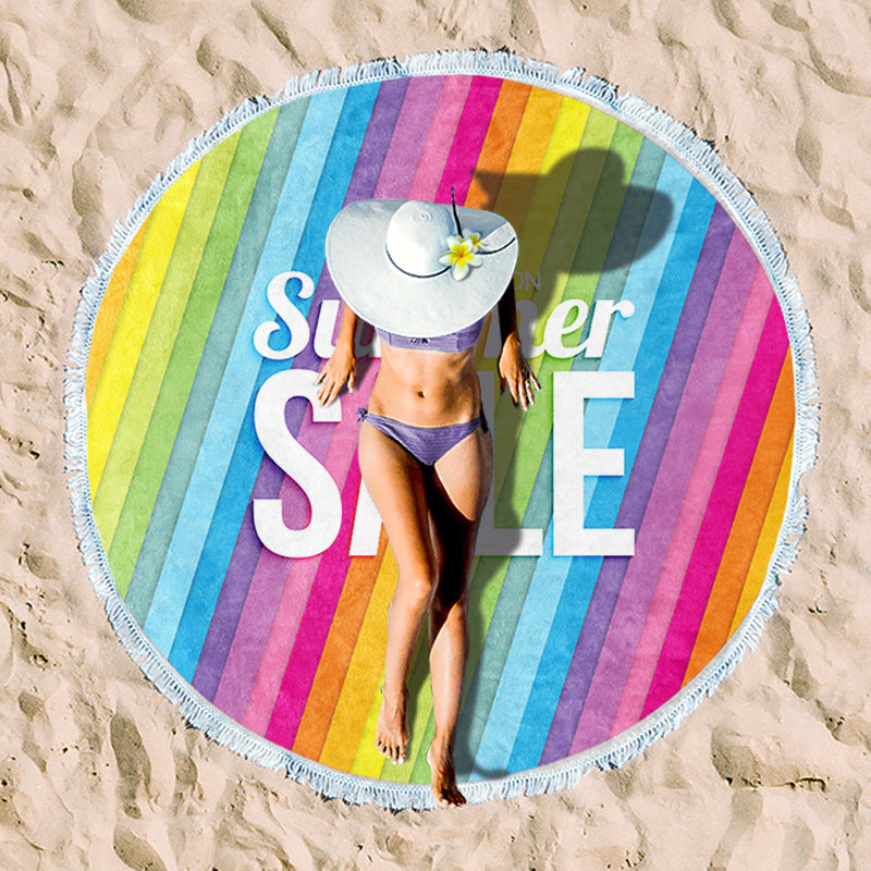 Siopsrl | Rundstrand towel with unique sunset design Siopsrl