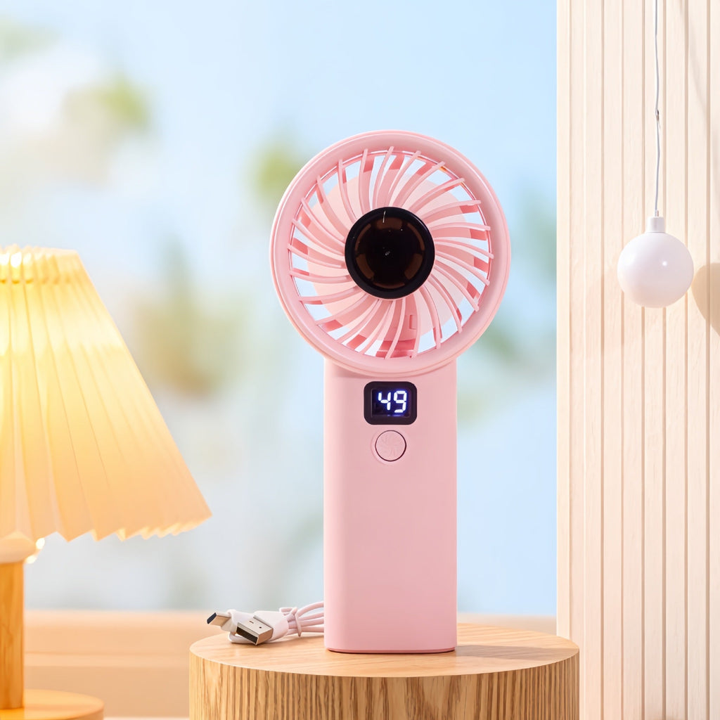 Siopsrl | Women's Portable USB Hand Fan with Digital Display and Ergonomic Design Siopsrl