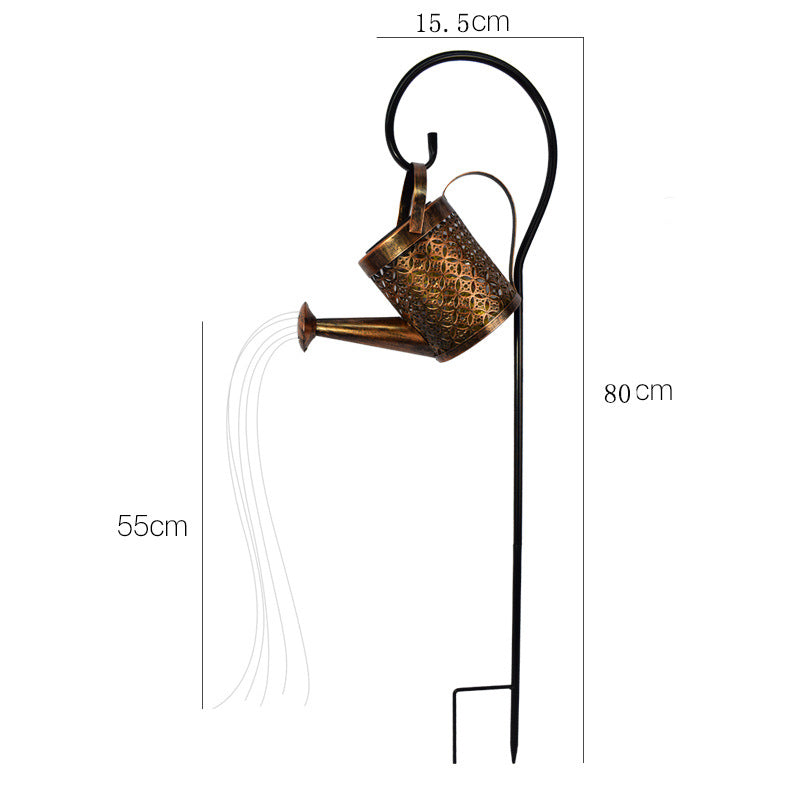 Decorative Hanging Watering Can Garden Stake Ornament With Simulated Cascading Spout Siopsrl