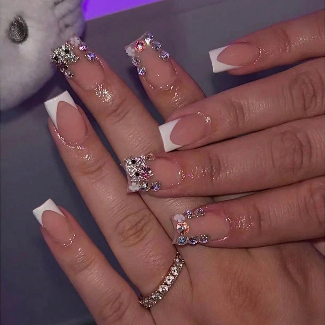 Siopsrl | Artificial nail set with stylish rhinestone decorations Siopsrl