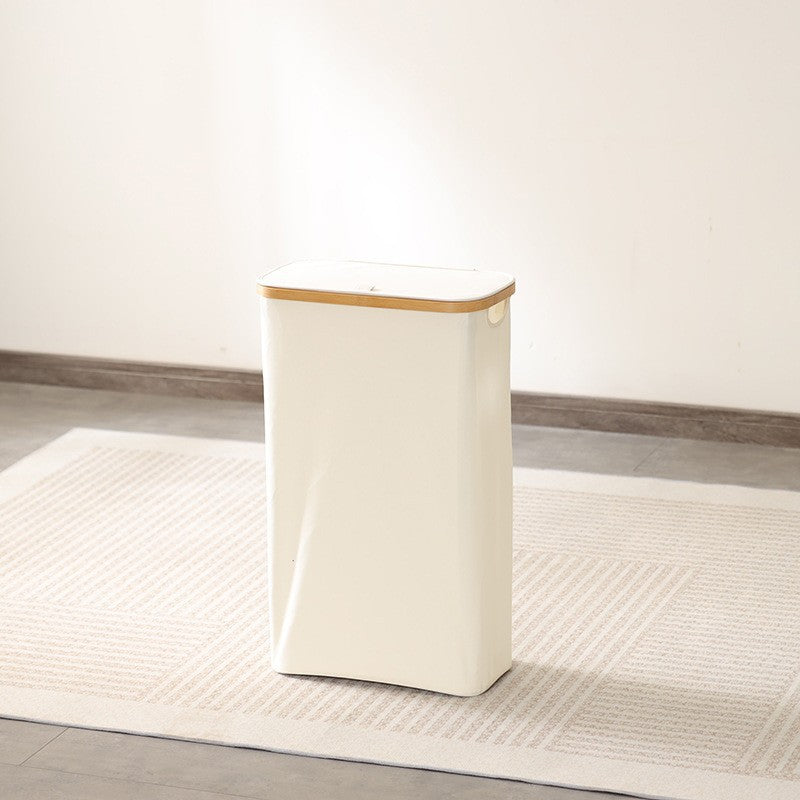 Elegant waste bin with bamboo lid Siopsrl