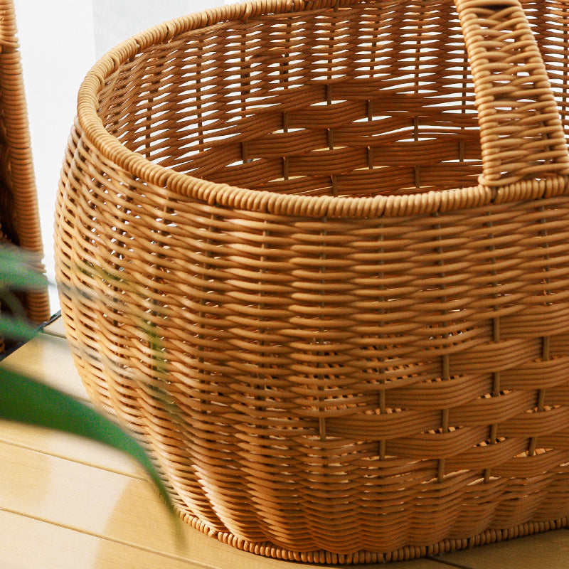 Handwoven Storage Basket with Handle Siopsrl