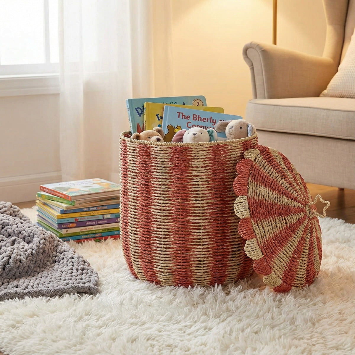 Basket with lid and decorative design Siopsrl