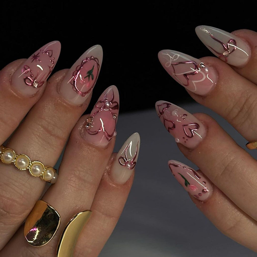 Siopsrl | Decorative Heart-Themed Press-On Nail Art Siopsrl