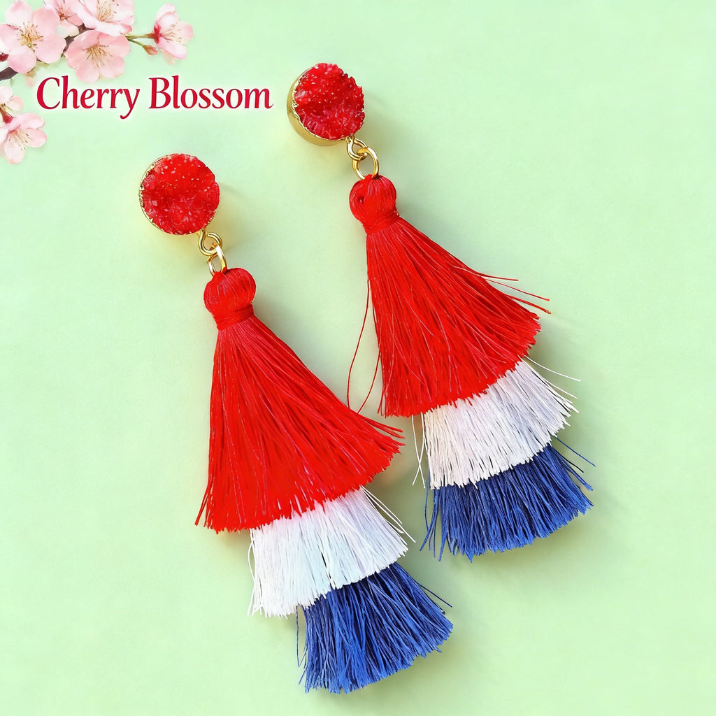 Women's multi-layer tassel earrings with tiered fringes and nickel-free stud closure Siopsrl