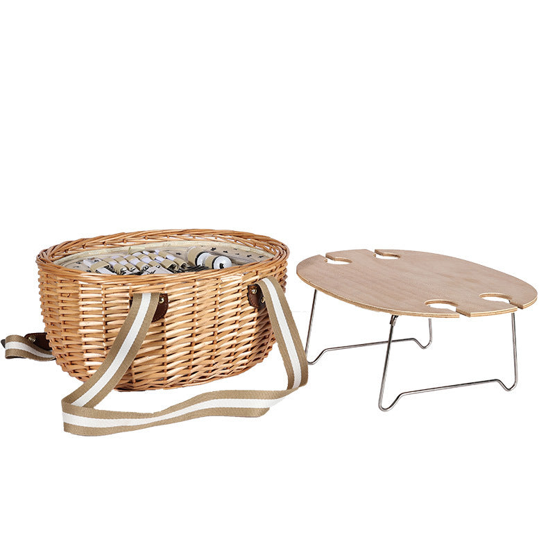 Ladies Picnic Basket with Practical Folding Table Siopsrl