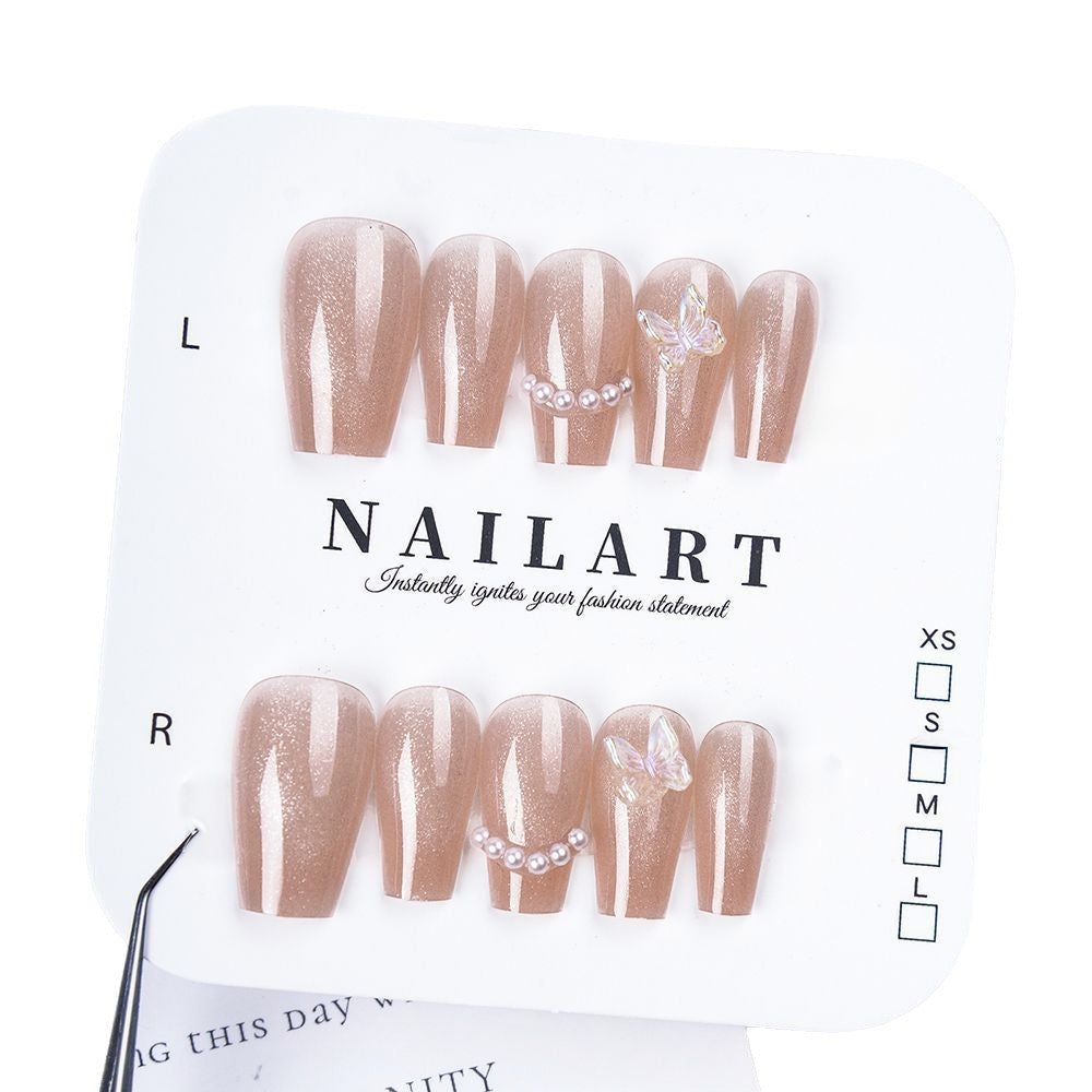 Siopsrl | Elegant Stiletto Press-On Nails with Decorative Floral Accents Siopsrl