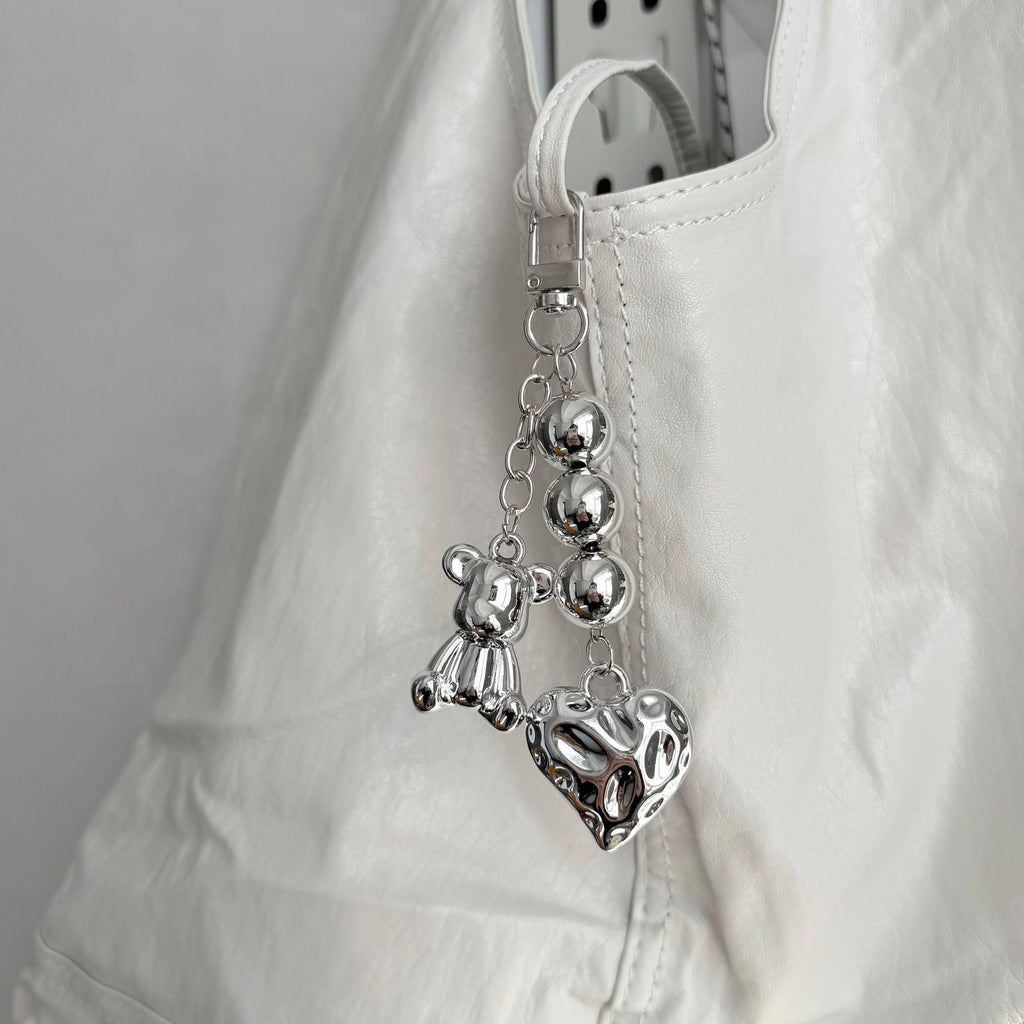 Siopsrl | Playful Bear and Heart Charm Keychain Siopsrl