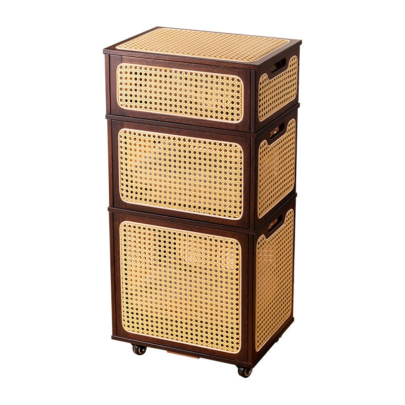 Siopsrl | Storage stool with practical wheels and stylish rattan design Siopsrl