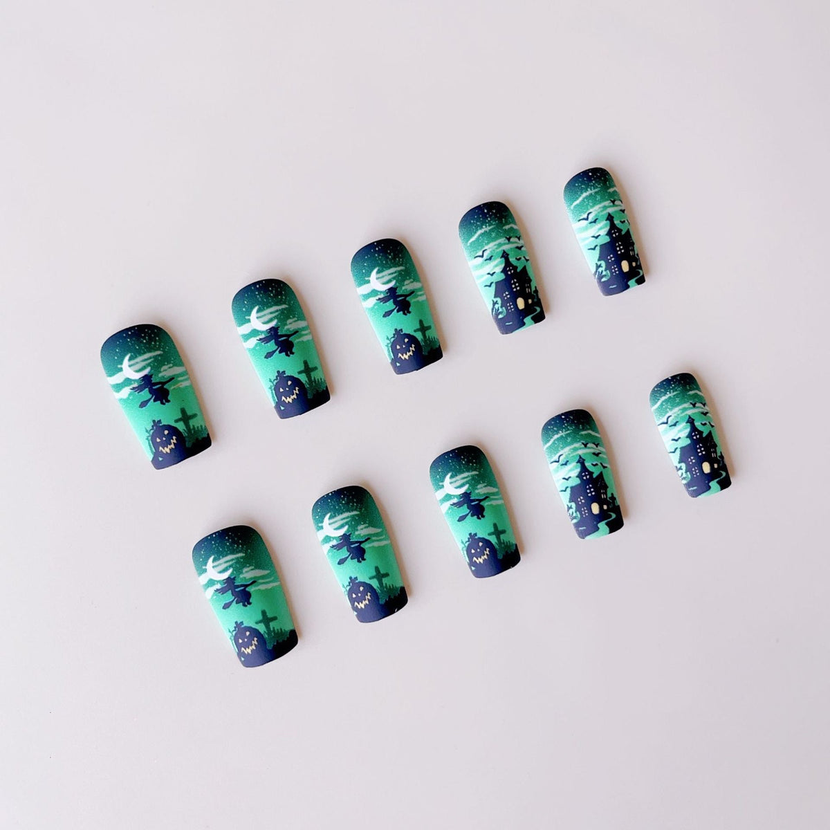 Siopsrl | Halloween Artificial Nail Set with Creepy 3D Designs Siopsrl