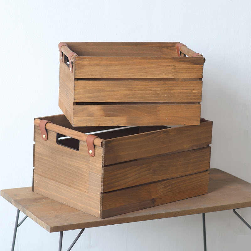 Elegant storage basket made of solid wood Siopsrl