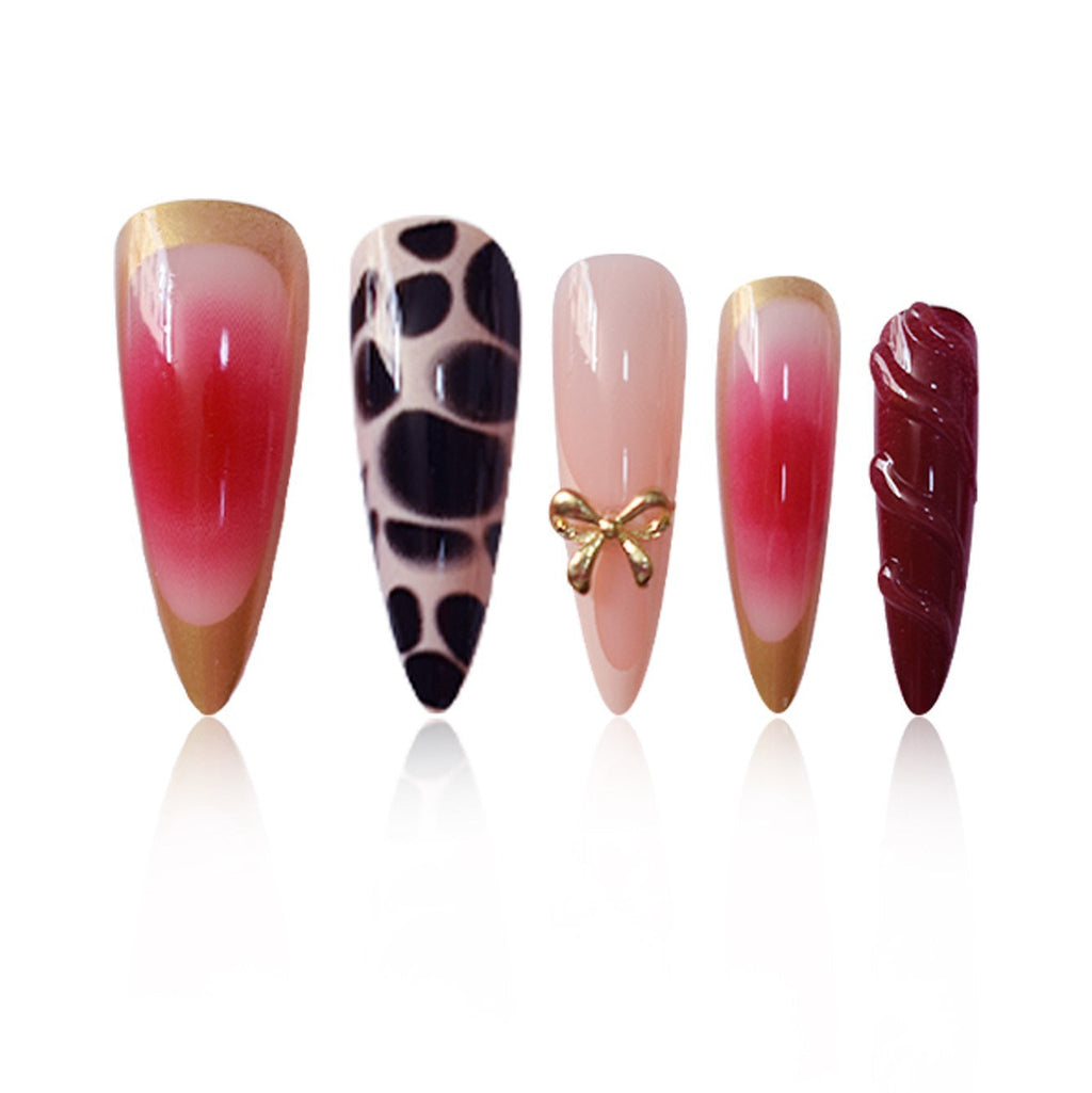 Siopsrl | Artistic Stiletto Press-On Nail Set with Unique Accents Siopsrl