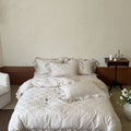 Bed linen set in baroque jacquard with ruffle cushion Bowlift