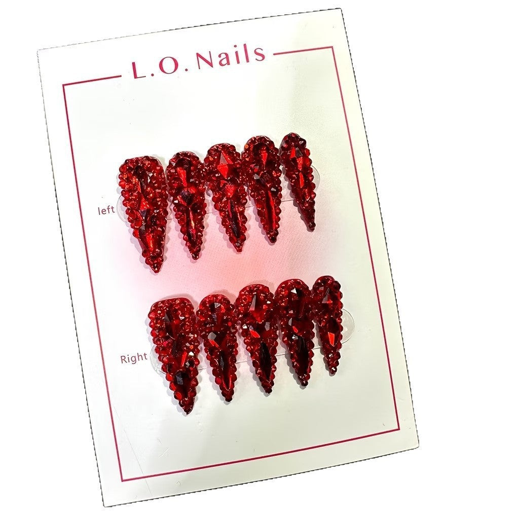 Siopsrl | Rhinestone-Embellished Stiletto Nail Extensions Siopsrl