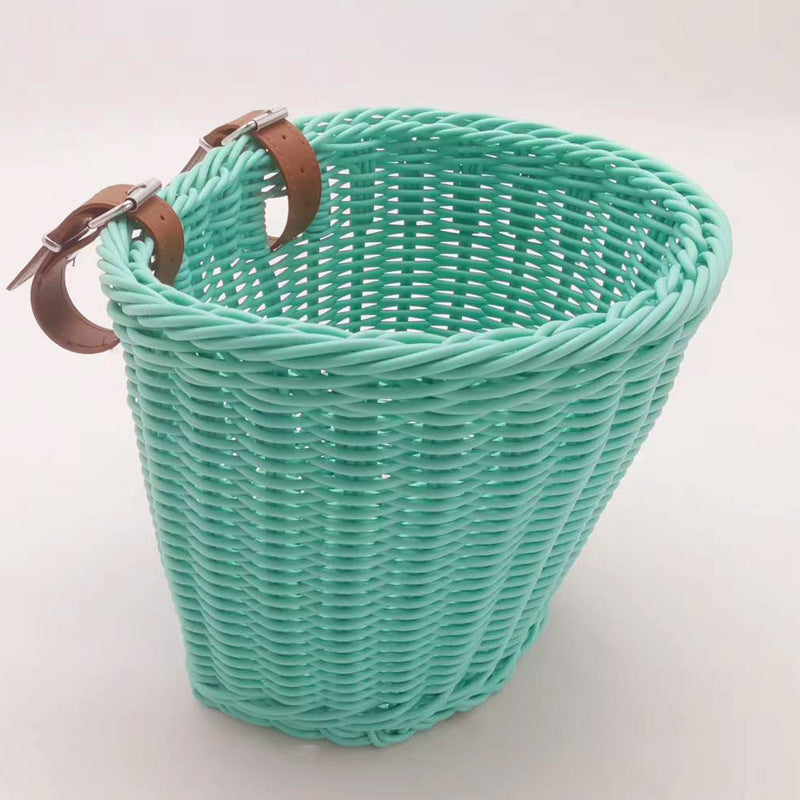 Decorative Woven Storage Basket with Leather Handles Siopsrl