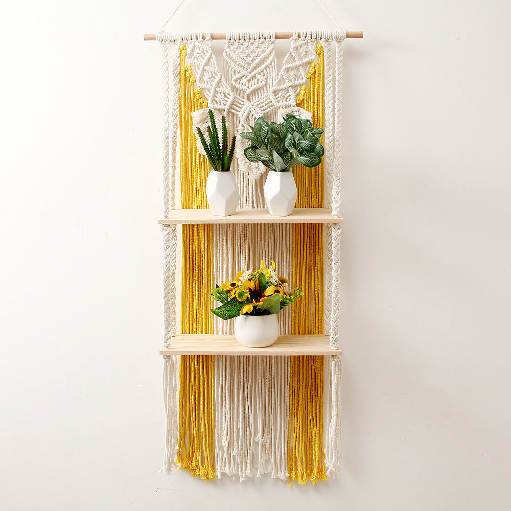 Macramé Wall Decor with Shelving Siopsrl