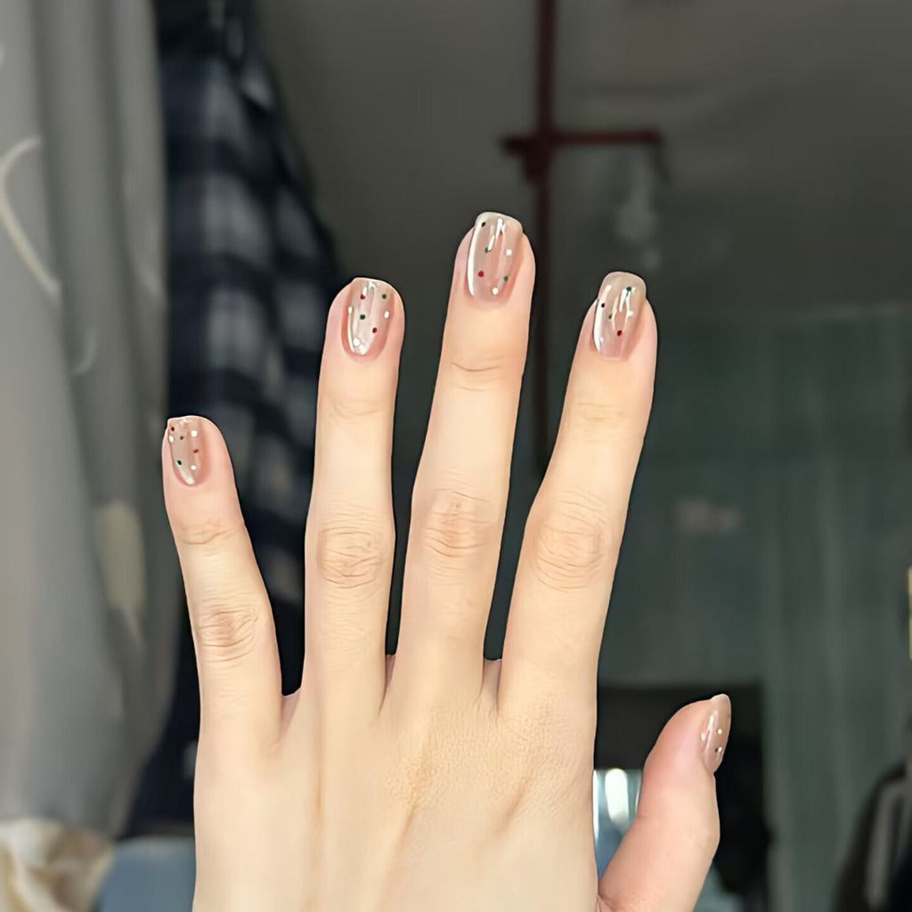 Siopsrl | Trendy artificial nails with glitter effects Siopsrl