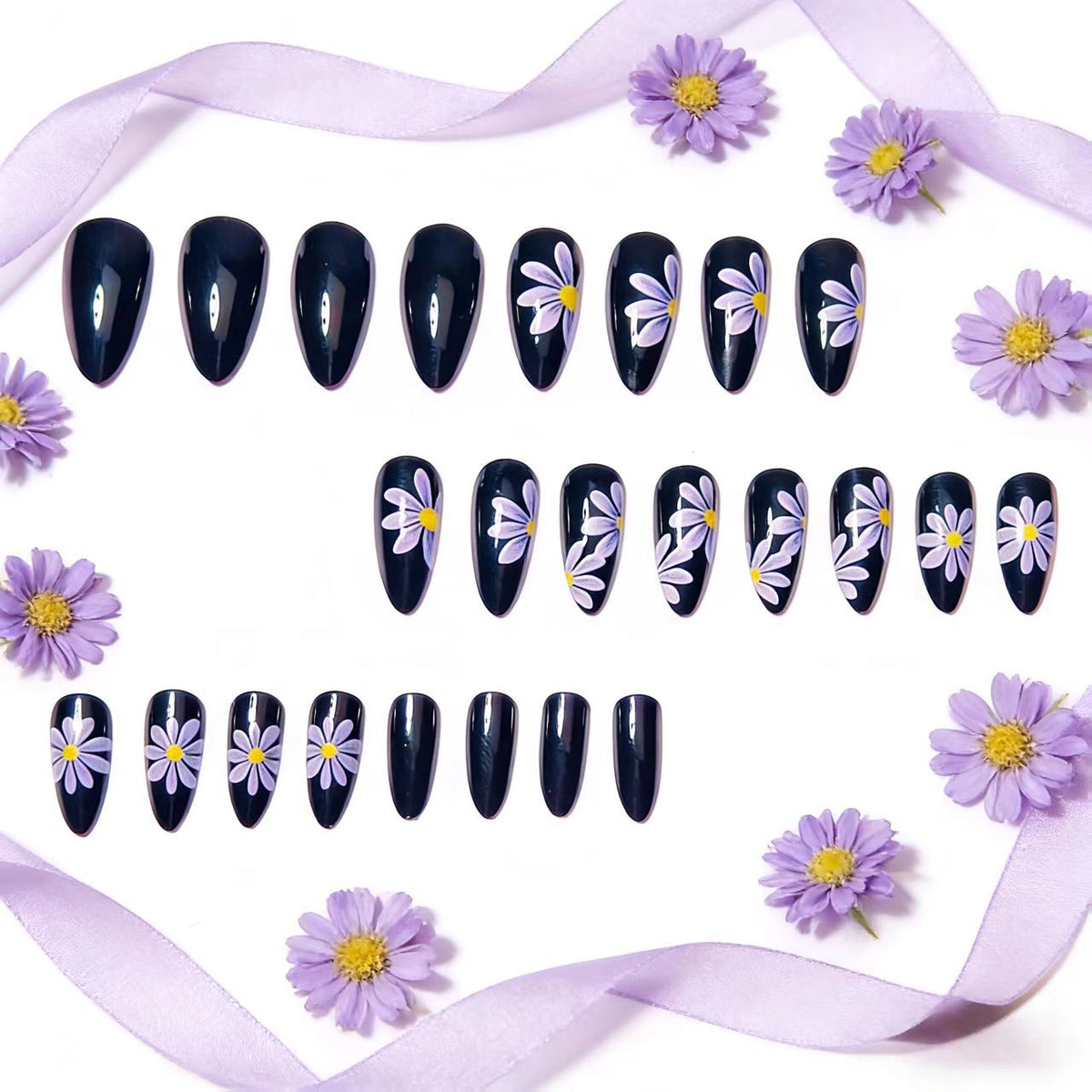 Siopsrl | Artificial nails with floral patterns and elegant design Siopsrl
