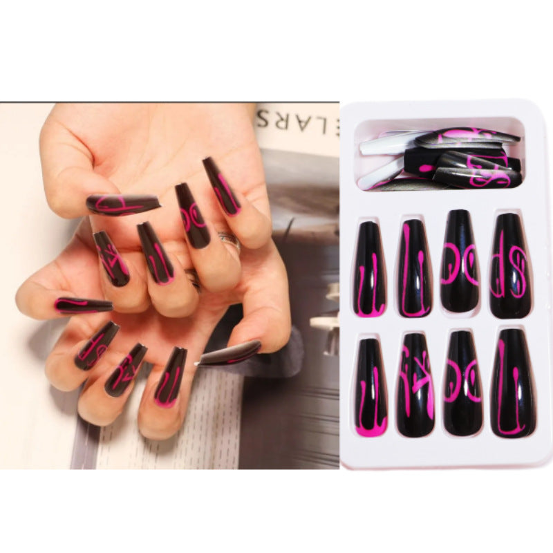 Siopsrl | Artistic Press-On Nail Design with Dripping Effect Siopsrl