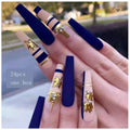 Siopsrl | Artificial nail set with elegant leaf design and matte finish Siopsrl