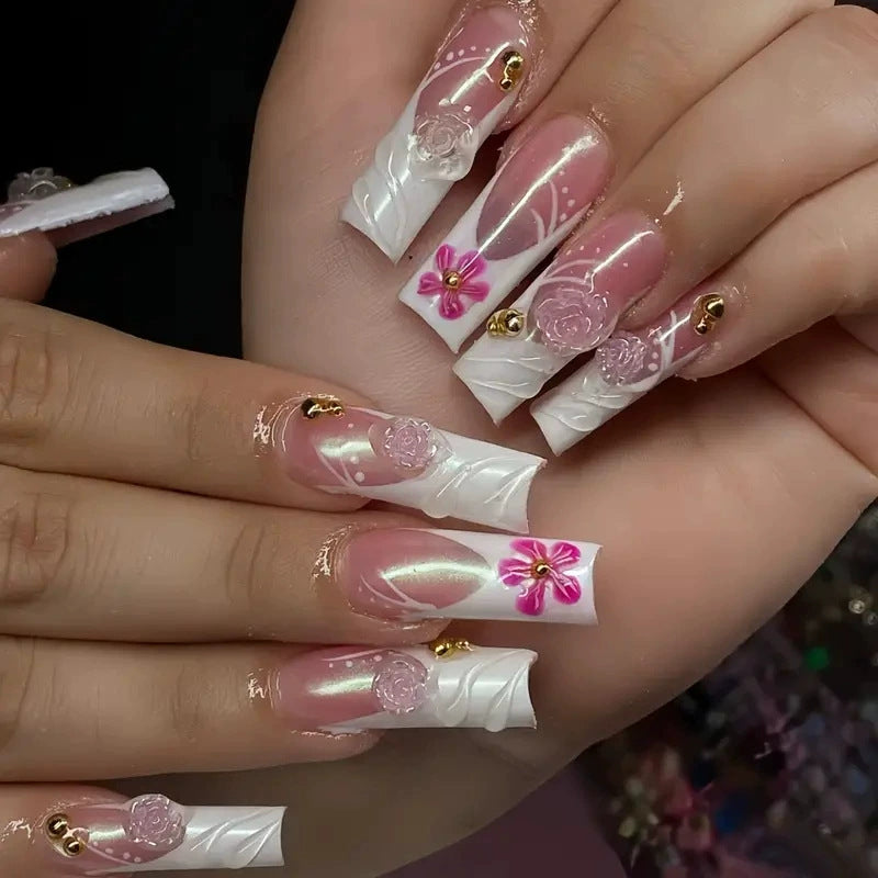 Siopsrl | Decorative Long Press-On Nail Extensions Siopsrl