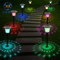 Siopsrl | Solar LED Projecting Pathway Stake Lights With Color-Changing Crystal Lens And Dusk-To-Dawn Sensor Siopsrl
