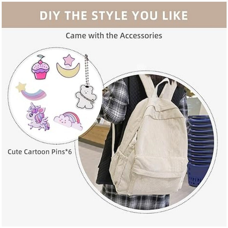 Siopsrl | Cord backpack with deep storage and stylish accents Siopsrl