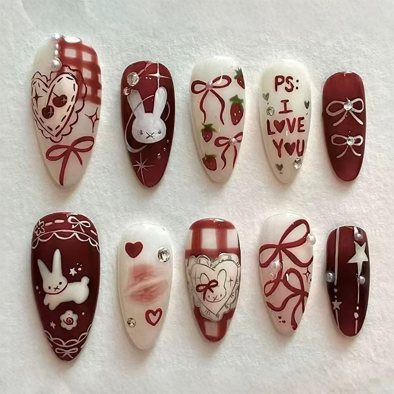 Siopsrl | Nature-Themed Artistic Press-On Nail Set Siopsrl