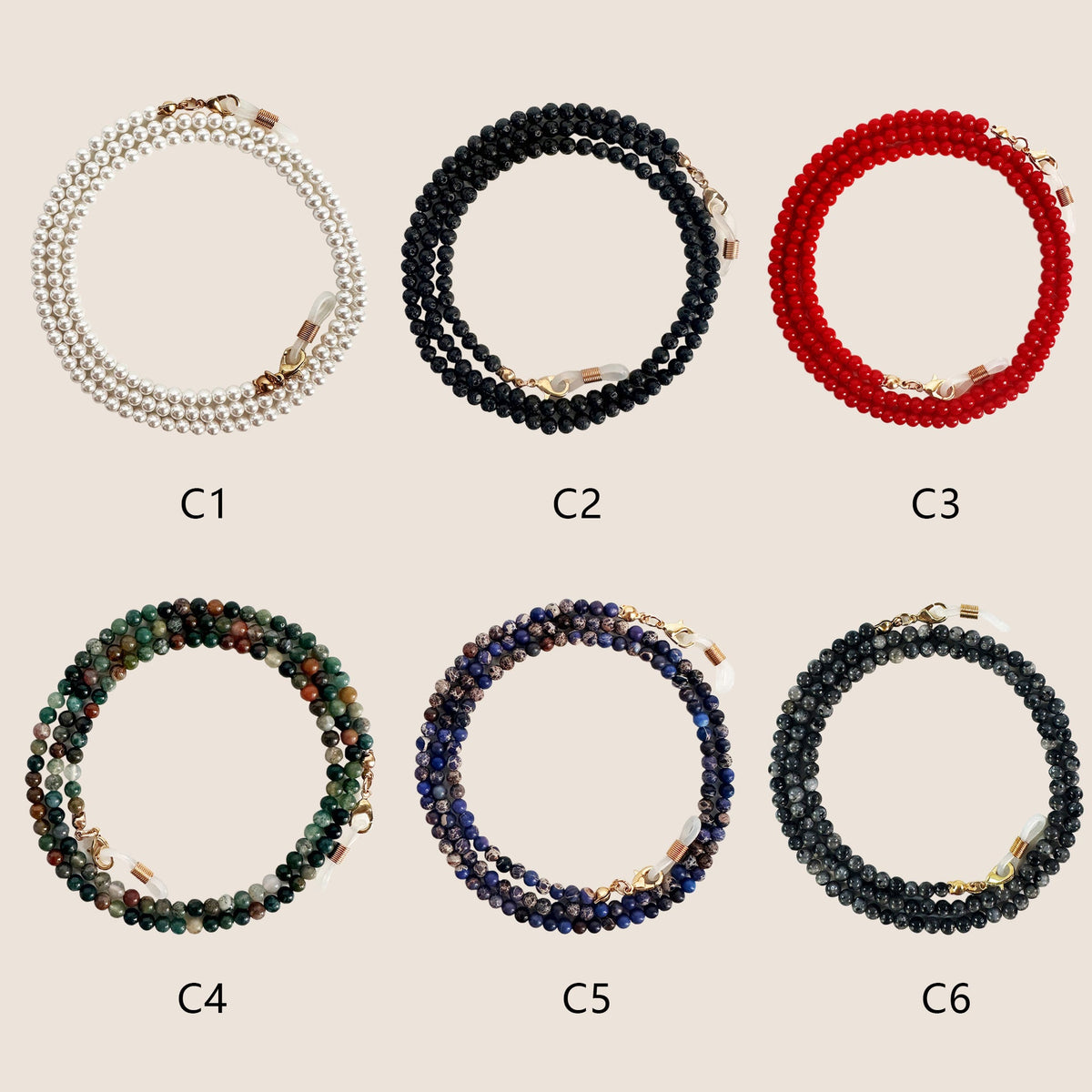Siopsrl | Multi-Layered Bead Eyewear Chain Siopsrl
