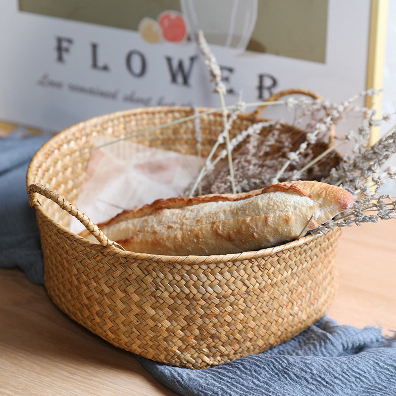 Spacious Woven Storage Basket with Ergonomic Handles Siopsrl