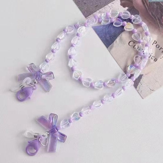 Siopsrl | Fashionable glasses holder chain with heart and flower motifs Siopsrl