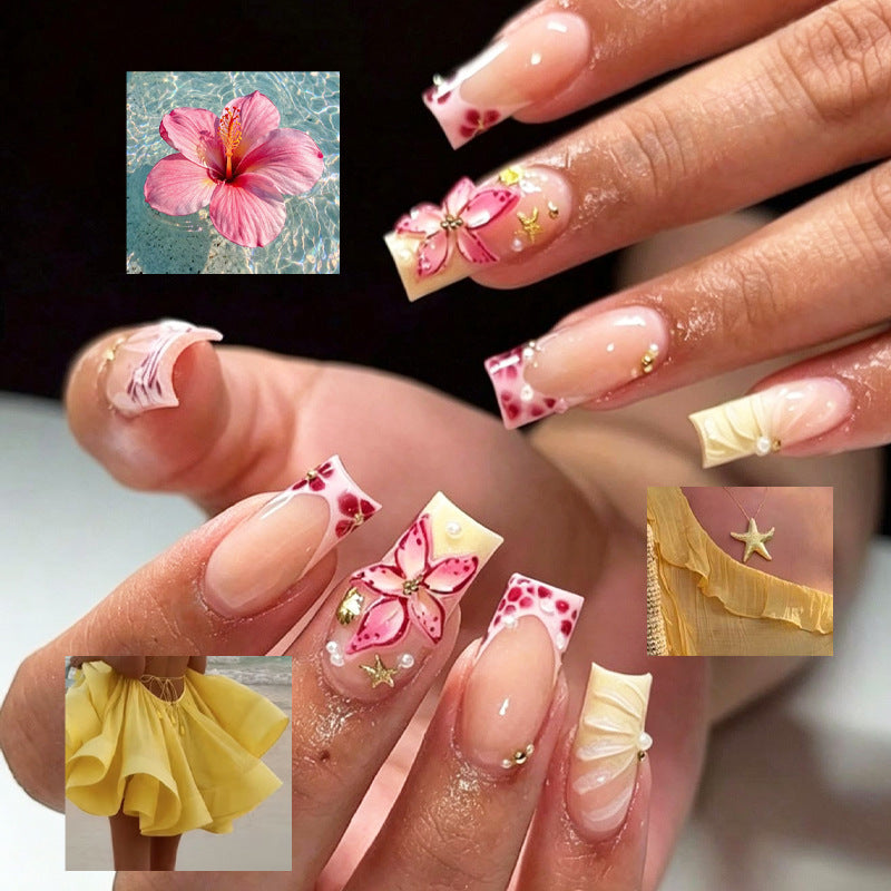 Siopsrl | Floral Design Press-On Nail Tips Siopsrl