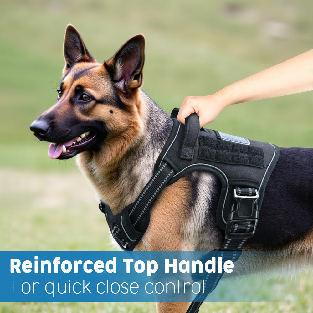 Siopsrl | Padded no-pull tactical dog harness with sturdy handle and reflective trim Siopsrl