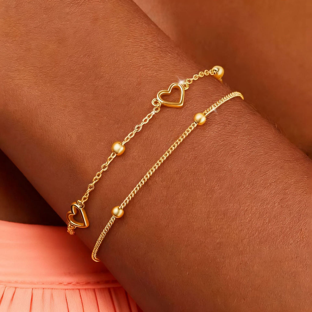 Siopsrl | Heart Charm Layered Bracelet Siopsrl