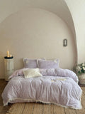 Cozy plush bedding set with fringes and textured relief Bowlift