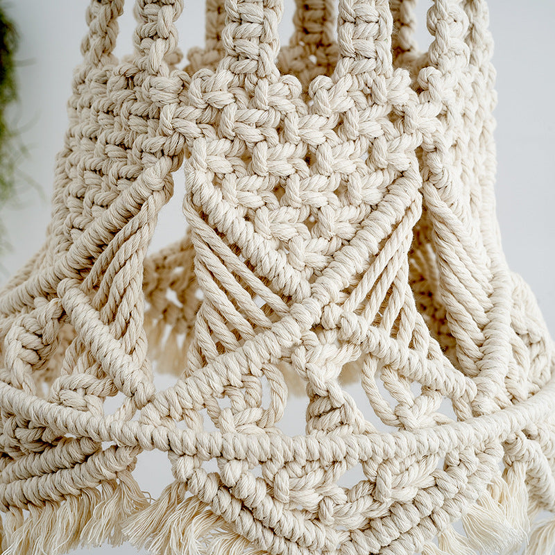 Macrame Hanging Light Fixture Siopsrl