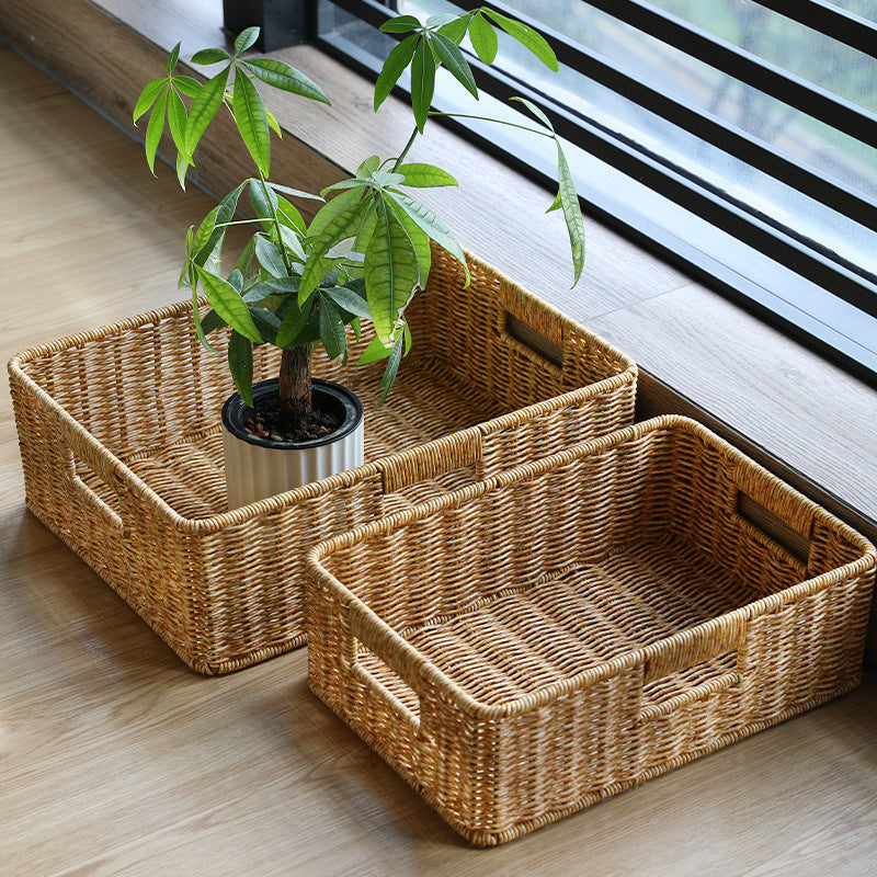 Handcrafted Large Rectangular Wicker Storage Basket Siopsrl