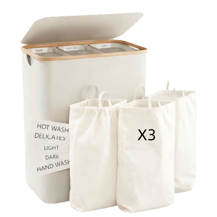 Laundry separation system with three compartments and removable inner pockets Siopsrl