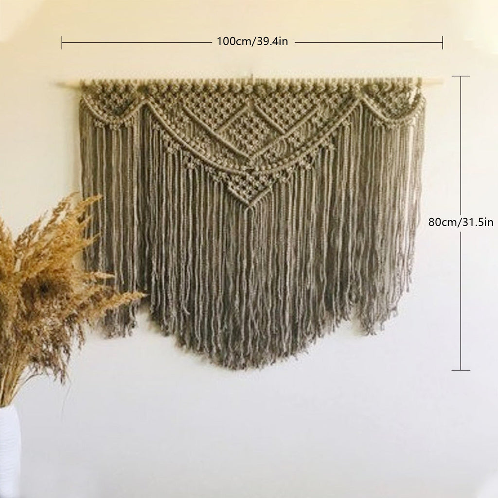 Macrame Wall Tapestry with Artistic Fringes Siopsrl